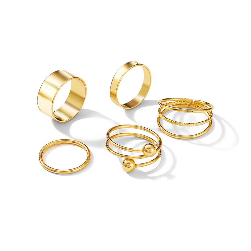 Set 5 nhẫn hợp kim nhiều lớp thời trang