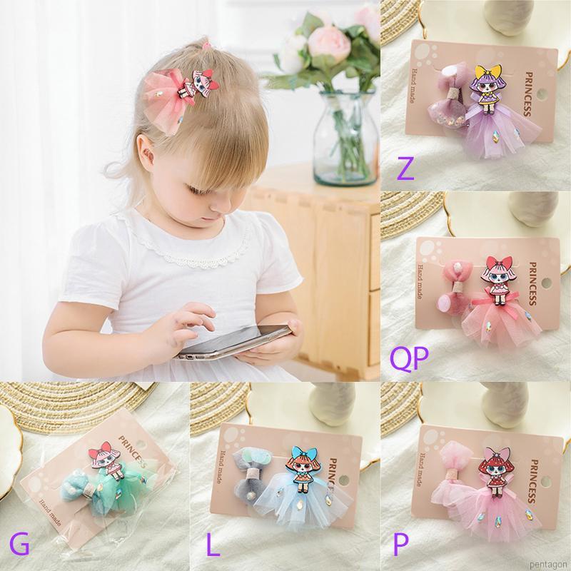 Set 2 kẹp tóc đính nơ dễ thương cho bé gái