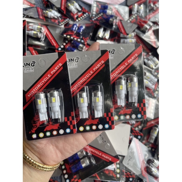 Đèn led DEMI T10 ⚡ HÀNG CAO CẤP ⚡ đèn gắn xe máy ánh sáng trắng và xanh băng