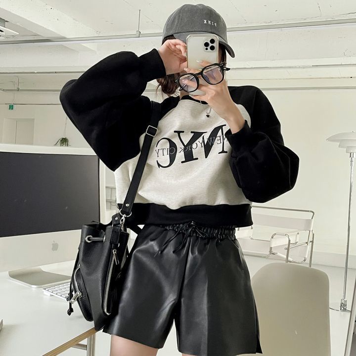 【77】Áo thun sweater dáng rộng may đơn giản phong cách Hàn Quốc ngọt ngào dễ thương thời trang thu đông cho nữ