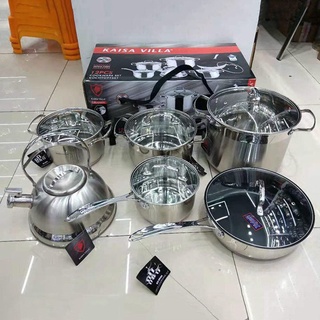BỘ NỒI 6 MÓN 12 CHI TIẾT  KV-6666/ KAISA VILLA  6618 ĐÁY 5 LỚP DÙNG ĐƯỢC CÁC LOẠI BẾP.