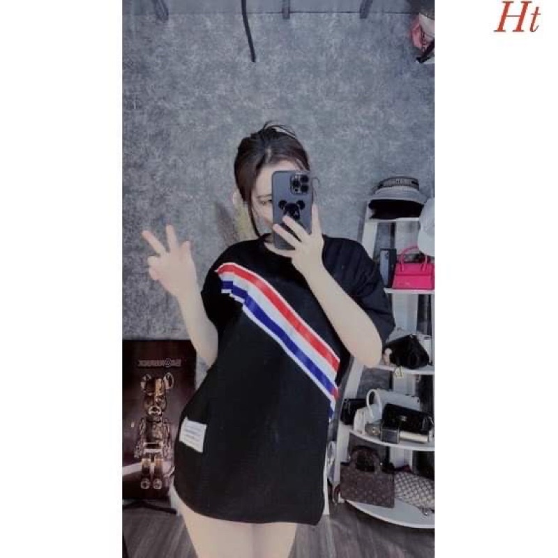 Áo phông sọc chéo xanh đỏ HT12