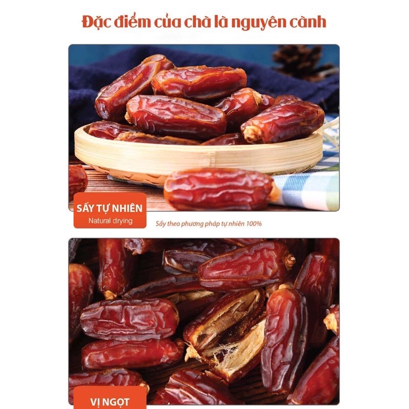 Chà là sấy khô nguyên cành israel 500g