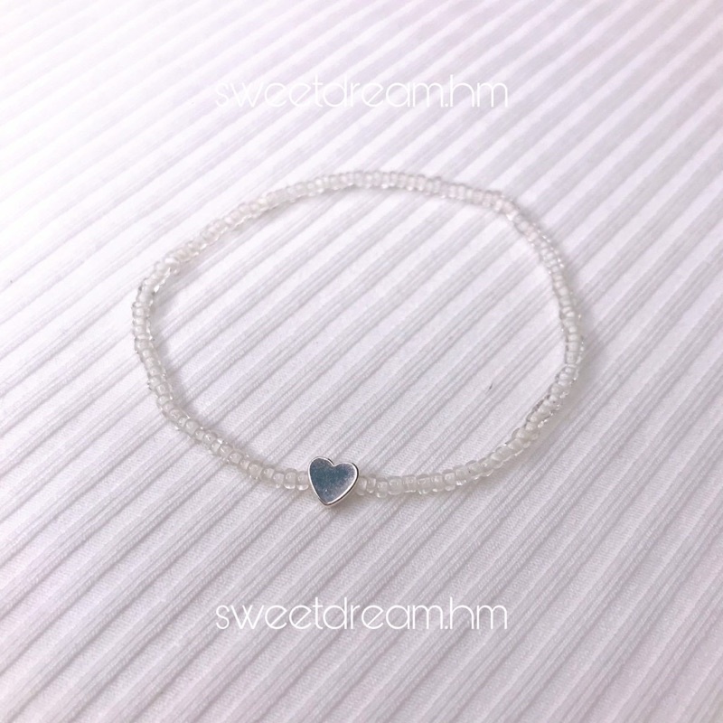 Vòng tay/ vòng chân sợi co giãn hình trái tim