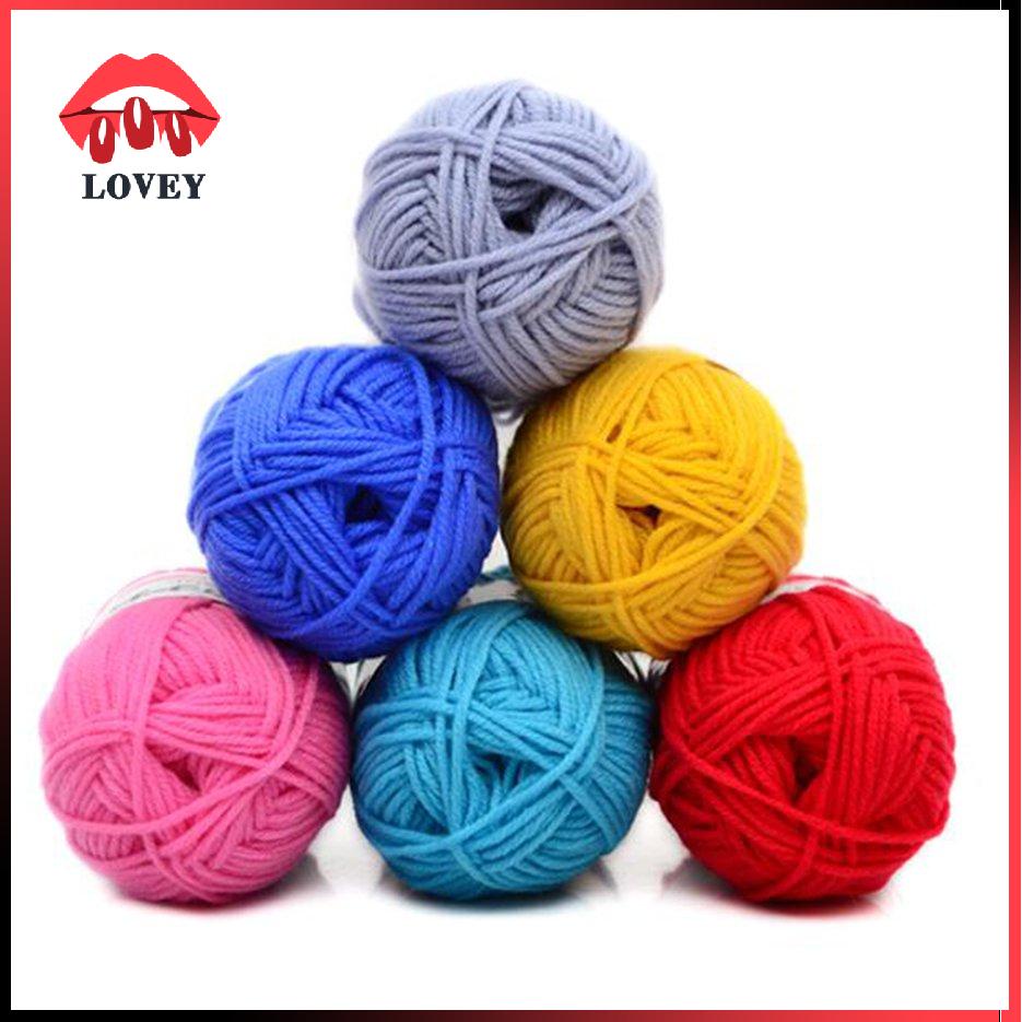 Cuộn len pha bông sữa chuyên dùng may vá và đan móc len thú bông cho trẻ em