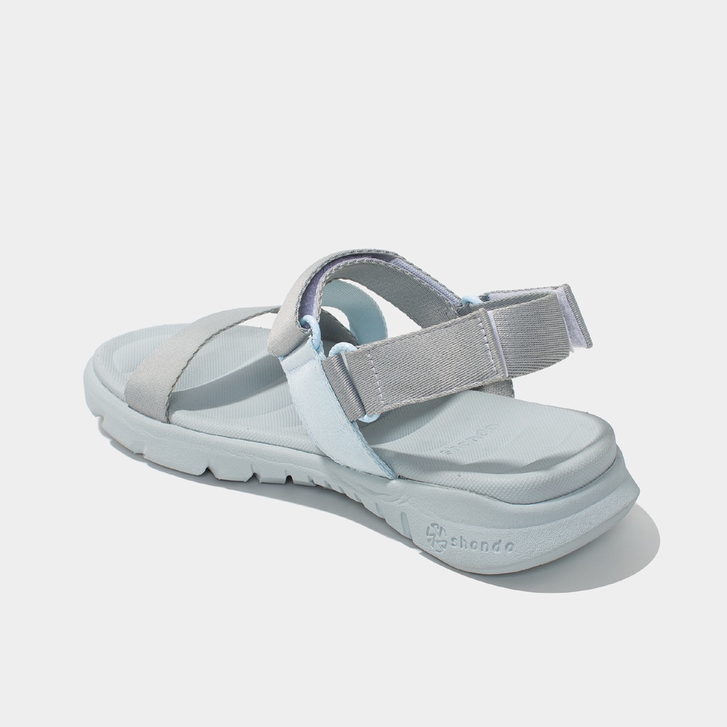 Giày sandal Shondo F6 sport đế xám phối quai xanh da trời F6S2030