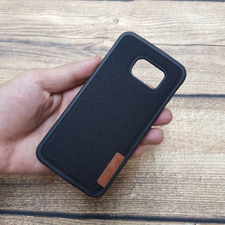 Ốp lưng vải Jean khay Samsung Galaxy S6 Edge, S6 Edge Plus silicon cao cấp