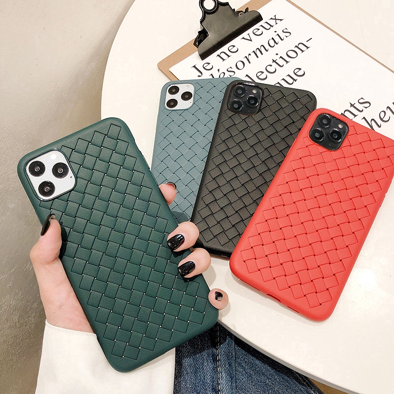 Ốp Điện Thoại Mềm Màu Trơn Họa Tiết Gợn Sóng Cho Iphone 11 Pro Max X Xs Max Xr 6 6s 7 8 Plus 12 Pro Max 12 Mini