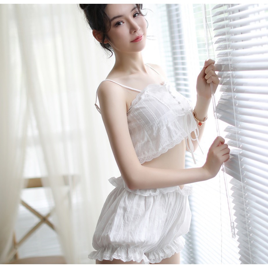 Bộ ngủ dây rút cotton thoáng mát (MS 09011) Anna Shop