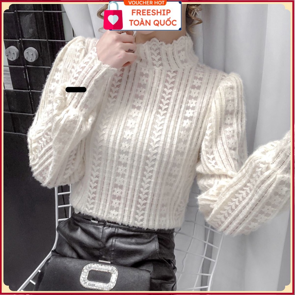 PVN36436 Áo ren tay phồng cổ cao thời trang thu đông 2020 T2 . . .