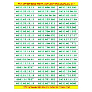 sim số đẹp mobi đầu 0933 giá bình dân