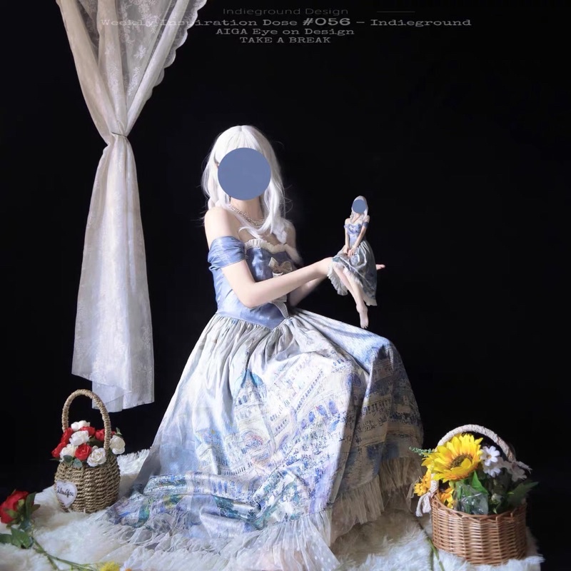 Váy Jsk dáng dài tiểu thư phong cách lolita hãng Spring Flowers (hàng sẵn)