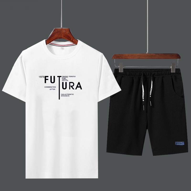 Set Bộ 2 Món Quần Shorts + Áo Thun Nam Chất Vải Thun CB2_MAT171TH_MSH002THDEF6 (Futura + Trơn Logo Xanh)
