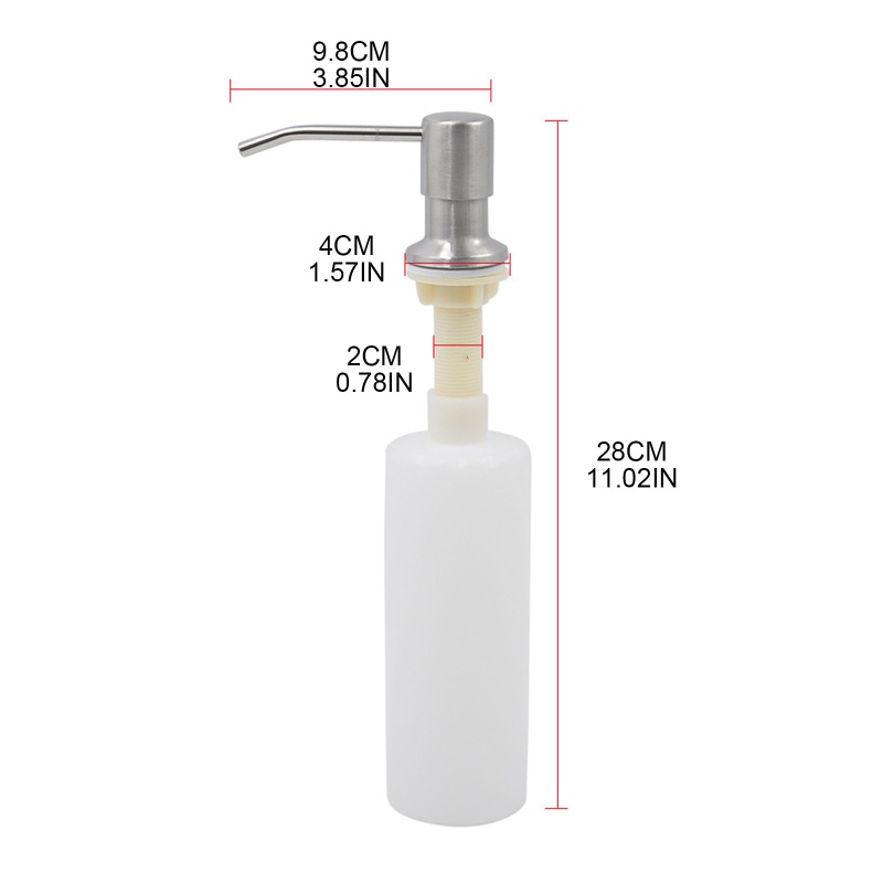 Bình Đựng Dung Dịch Rửa Chén 300ml Bằng Inox Tiện Dụng Cho Nhà Bếp / Phòng Tắm