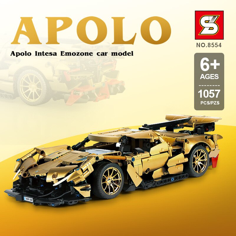 Đồ chơi Lắp ráp Mô hình siêu xe SY 8554  1:14 Racing Car Peako Apolo le Concept Cars