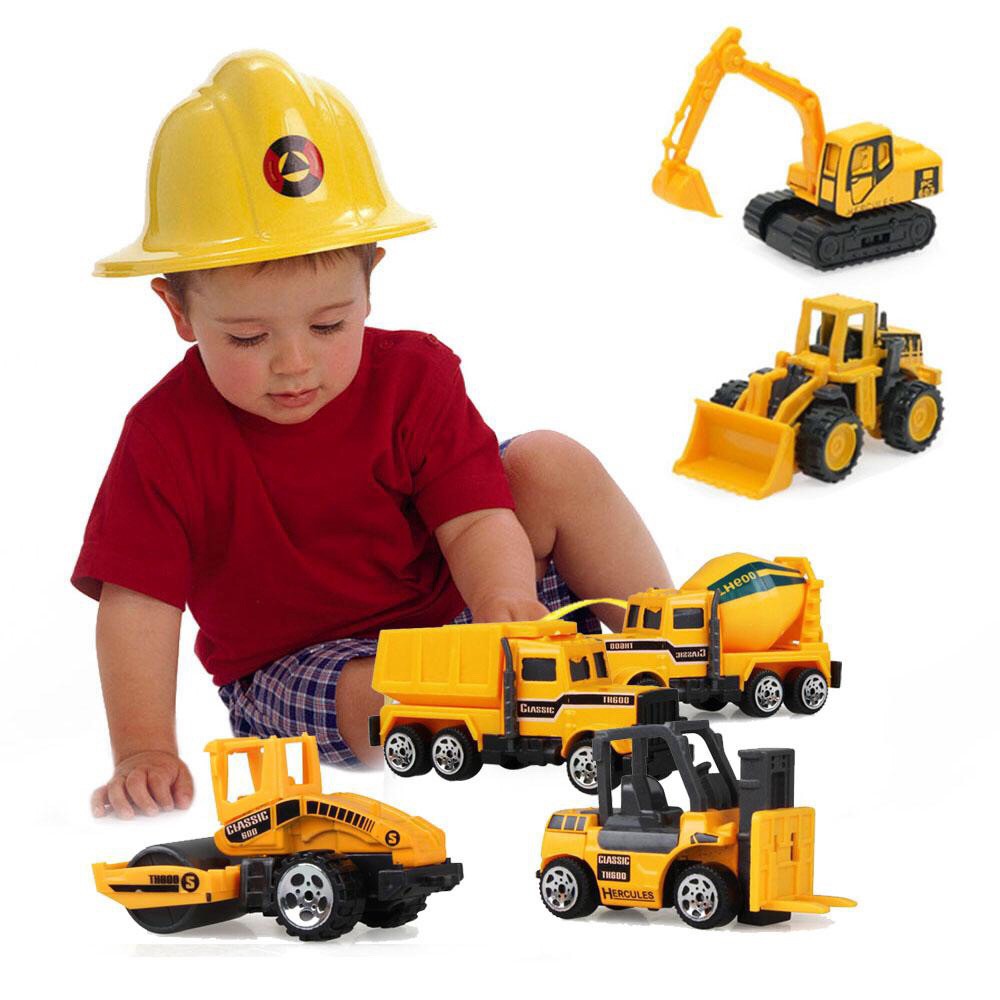 6 cái / bộ di động Mini hợp kim xây dựng xe kỹ thuật xe máy xúc Dump xe tải con lăn