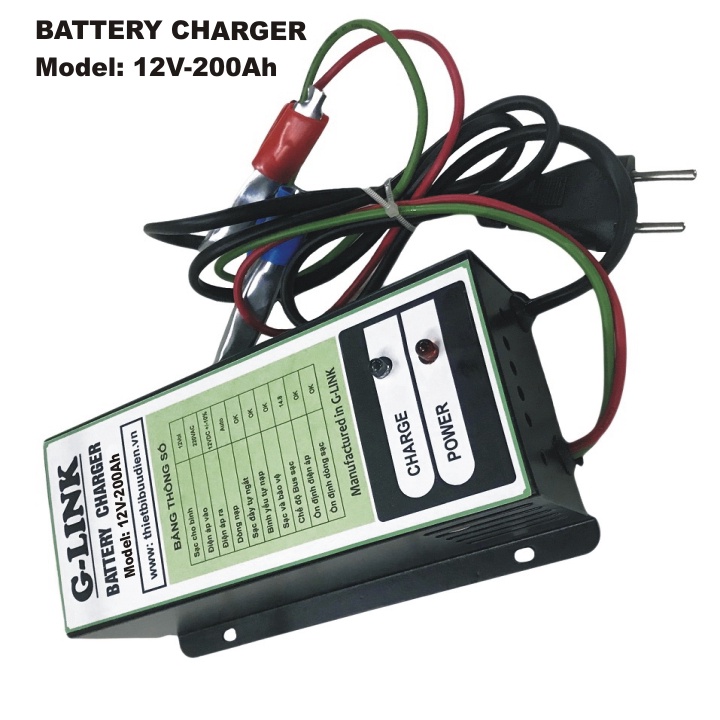 Sạc bình ắc quy ô tô 12V G-LINK 12V-200Ah, tự ngắt khi đầy , bảo dưỡng phục hồi ắc quy bằng khử sunfat