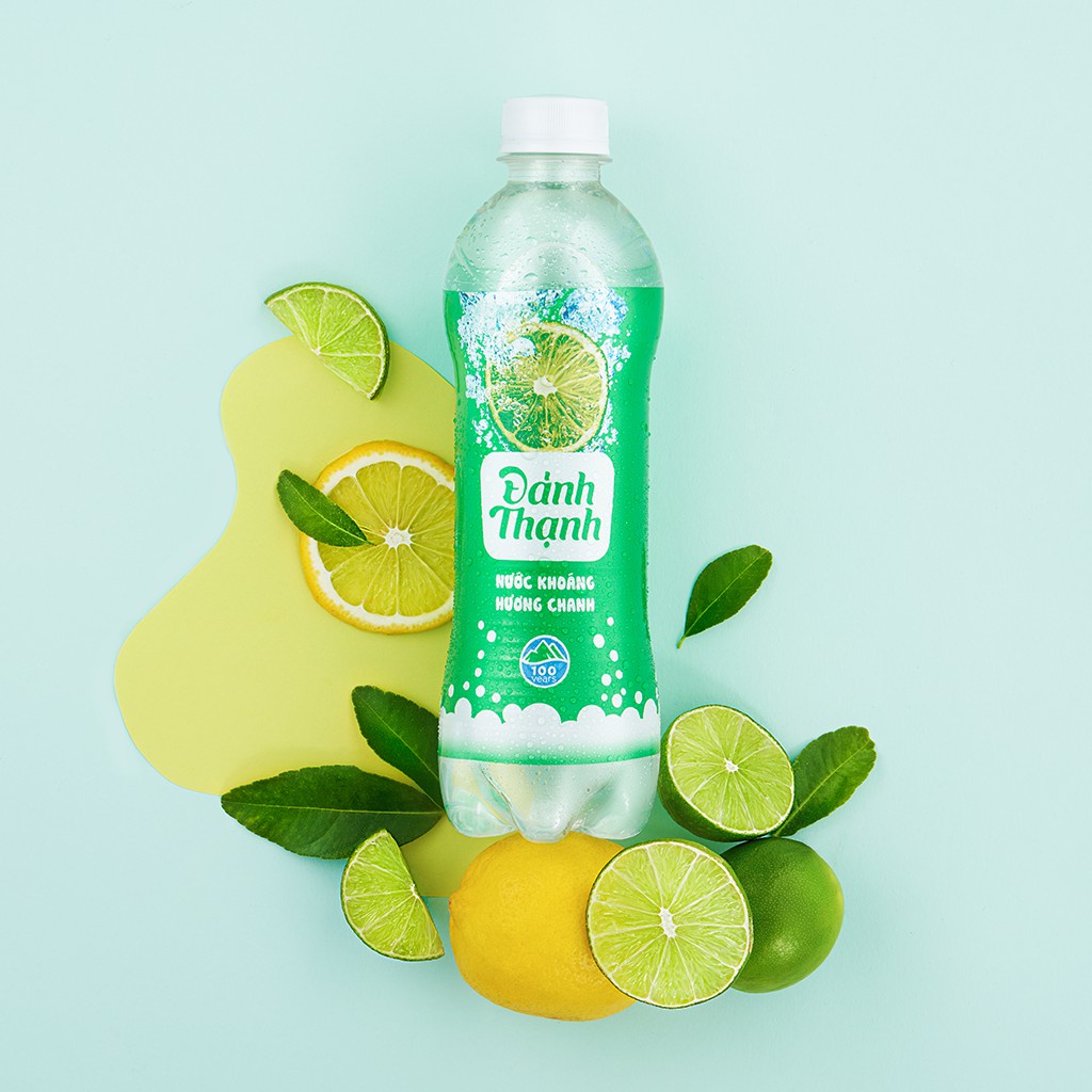 Thùng 24 chai Nước Khoáng Thiên Nhiên Có Ga Đảnh Thạnh Khoáng Chanh 430ml
