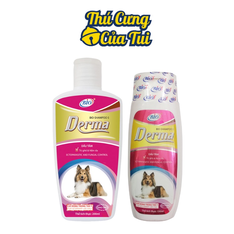 Sữa Tắm Dưỡng Da Trị Ghẻ, Da Nấm Cho Chó Mèo - Bio Derma Hồng 200ml - Thú Cưng Của Tui