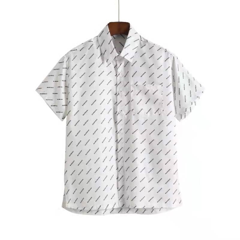 Street Trend BALENC Classic Full print Couples Fashion Shirt Casual All-match Short Sleeve Shirt Top Unisex