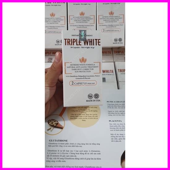 Viên Uống Triple White - Viên Uống Trắng Da, Chống Nắng & Giảm Thâm Nám Của Mỹ new 2022