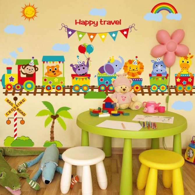 Decal dán tường happy traver ( 1m5*1m2)