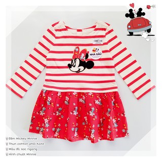 Đầm đỏ chuột mickey minnie cho bé gái NG0229