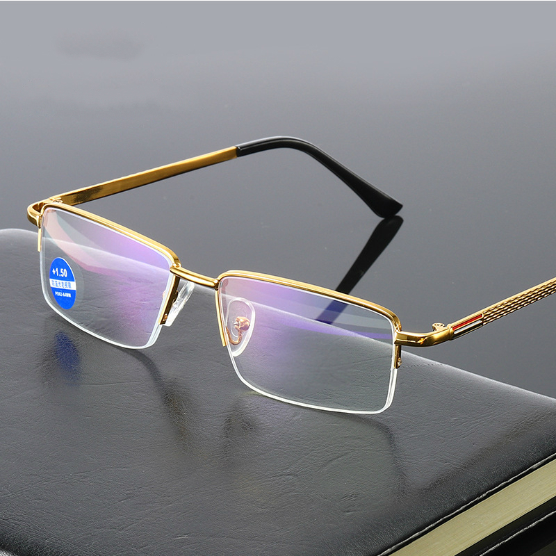 Kính đọc sách chống tia xanh mới gọng kim loại HD cho nam +1.00/+1.50/+2.00/+2.50/+3.00/+3.50/+4.00