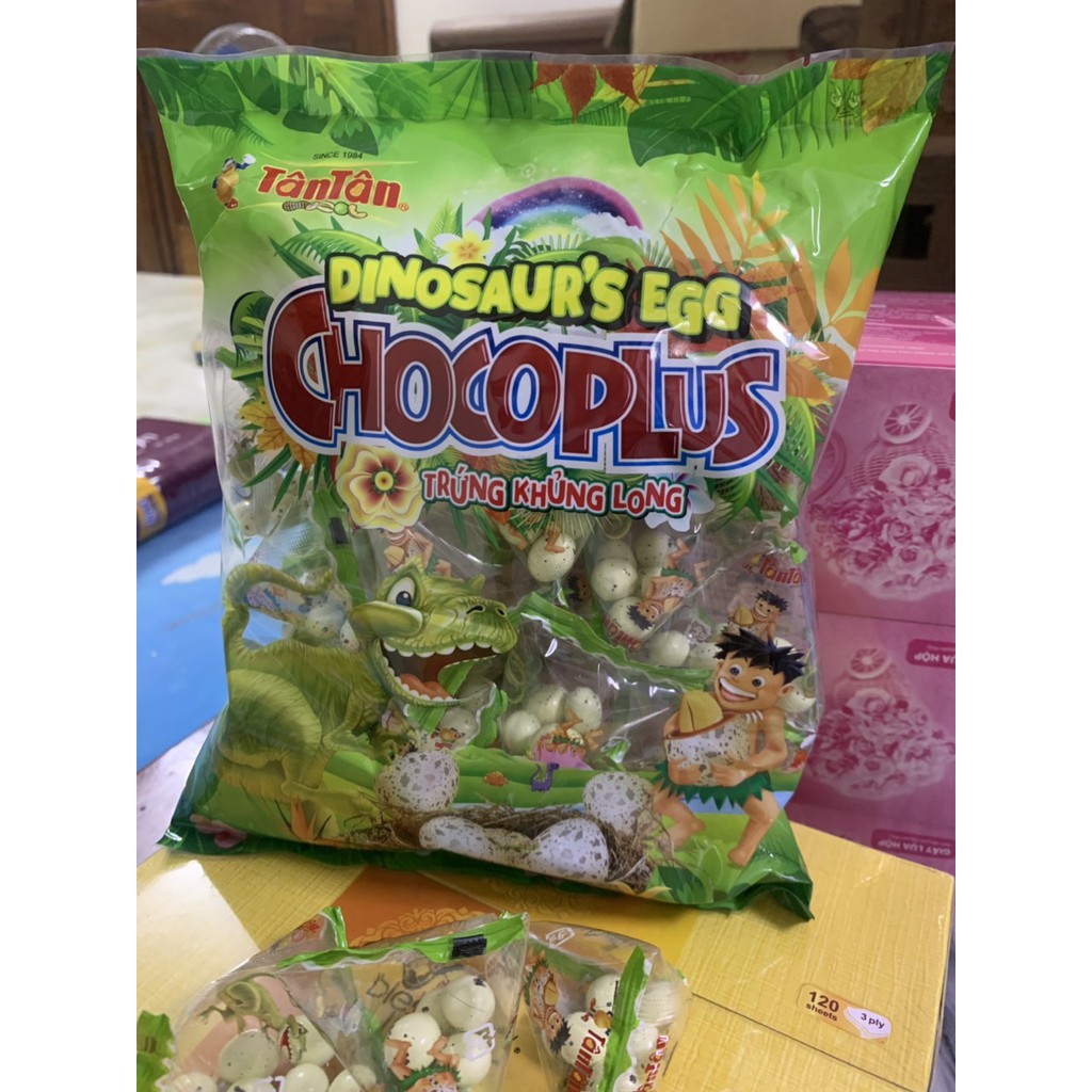 KẸO CHOCOPLUS TRỨNG KHỦNG LONG TÂN TÂN 228G 30 GÓI NHỎ