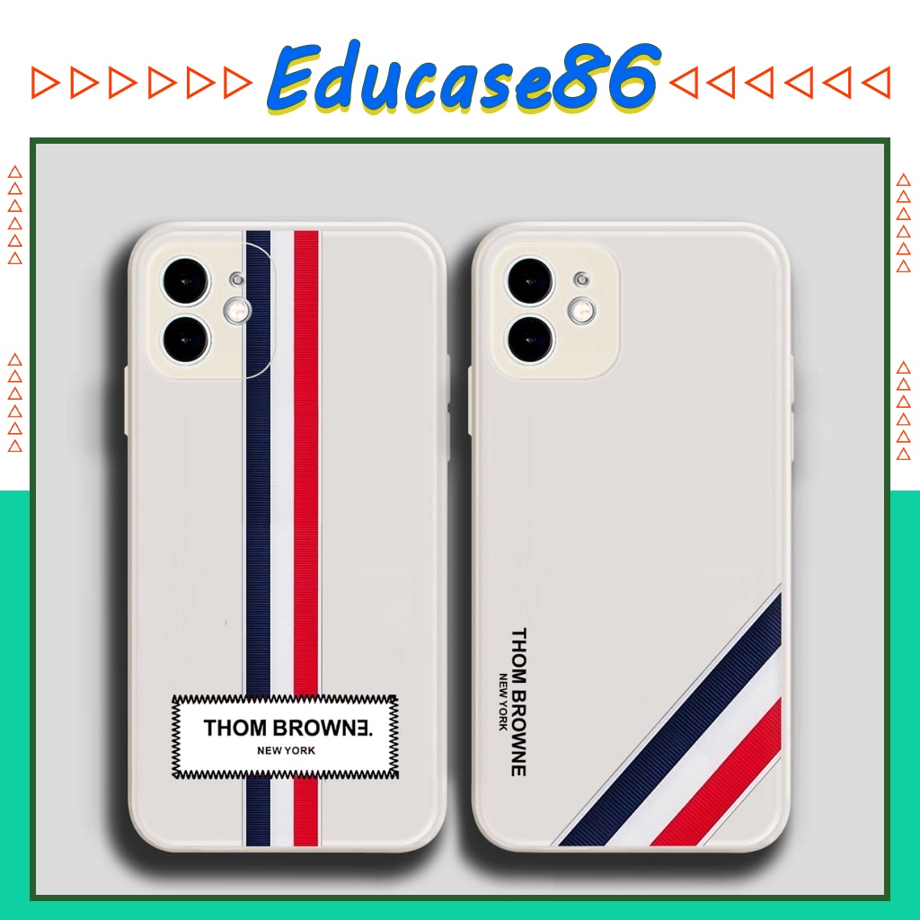 Ốp lưng IP Cạnh Vuông Thom Browne Màu kem 6/6plus/6s/6splus/7/7plus/8/8plus/x/xr/xs/11/12/13/14/pro/max/plus/promax