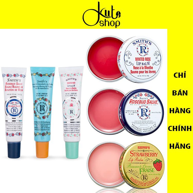 (Bill USA) Son dưỡng môi Smith’s Rosebud Salve Lip Balm hủ và tuýp