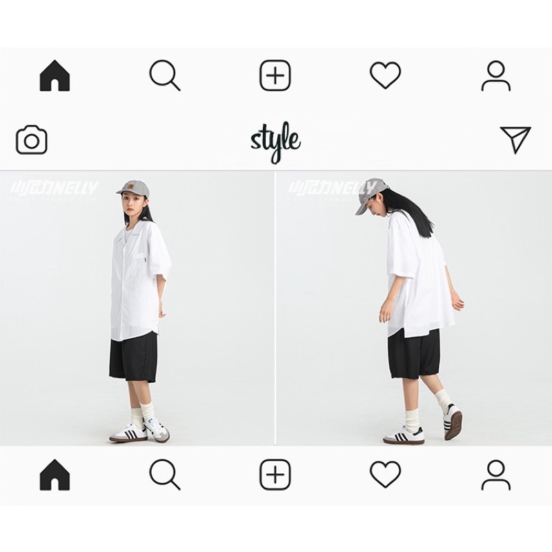 Áo sơ mi trắng cộc tay NELLY