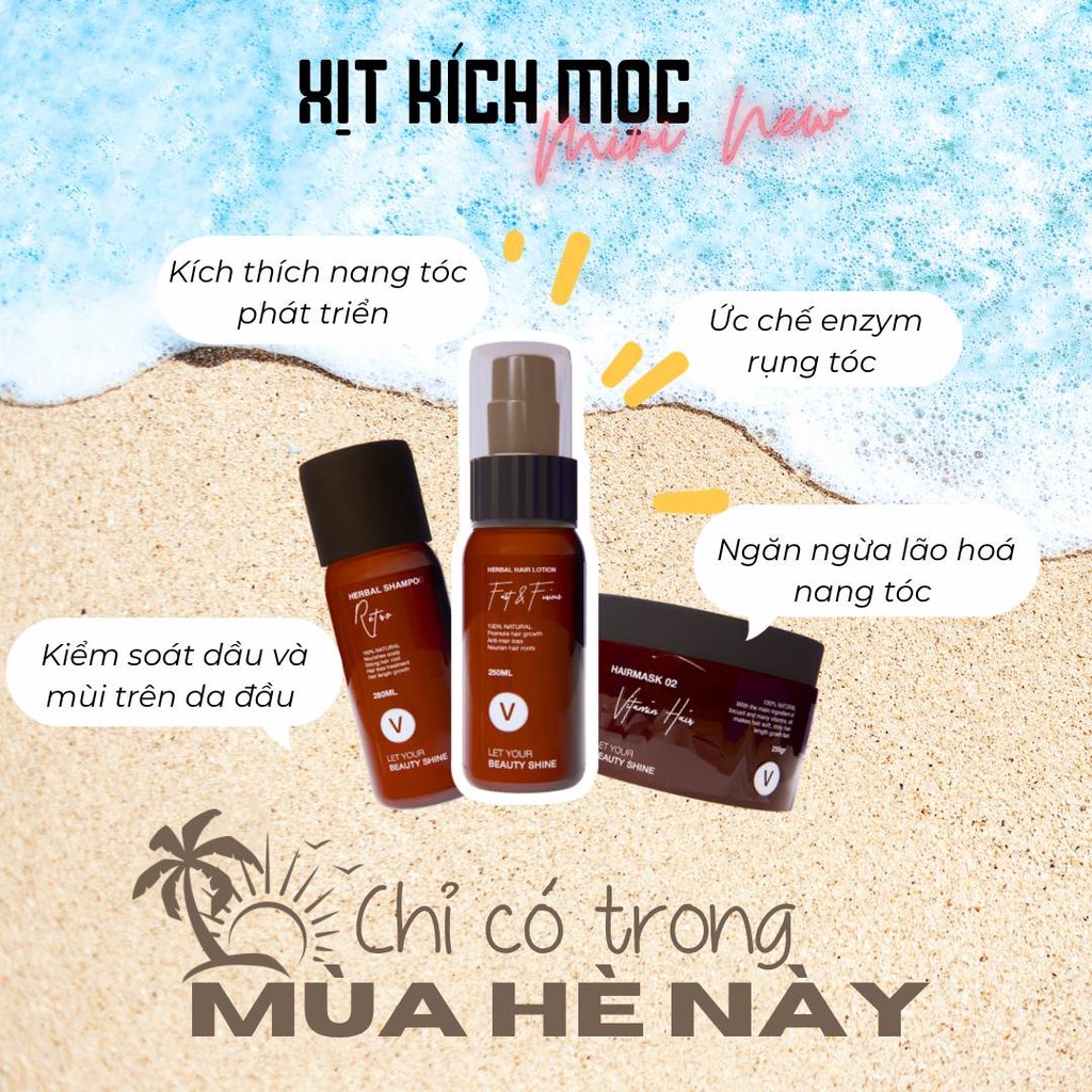 Set du lịch bộ sản phẩm chăm sóc tóc toàn diện size mini vyvyhaircare V 240ml