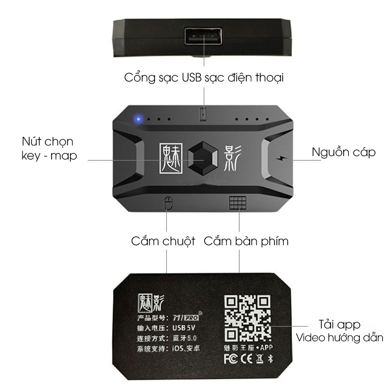 Bộ bàn phím chuột + dock điện thoại G6 - M1 pro chơi Game siêu nhạy +    - K1351
