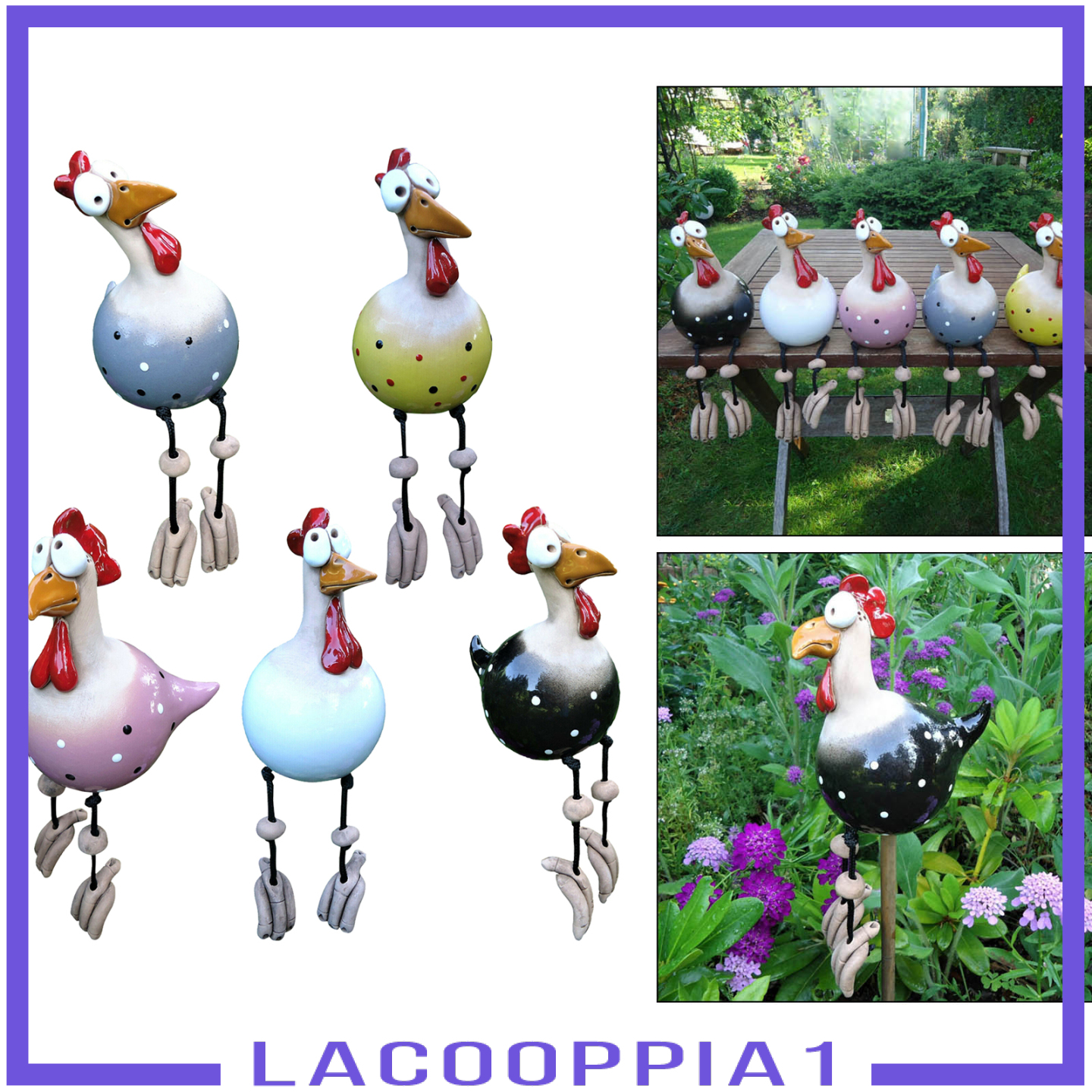 [LACOOPPIA1]Chicken Figurine Resin Statue Festival Gifts Patio Yard Art decorate