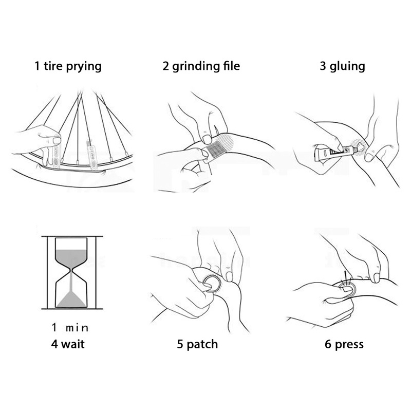 Bộ 48 Miếng Cao Su Vá Lốp Xe Đạp / Xe Máy Hình Tròn / Vuông