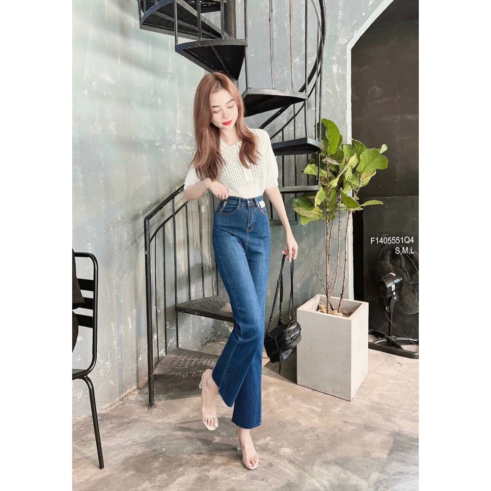 Quần jean dài ống đứng lưng cao tôn dáng!