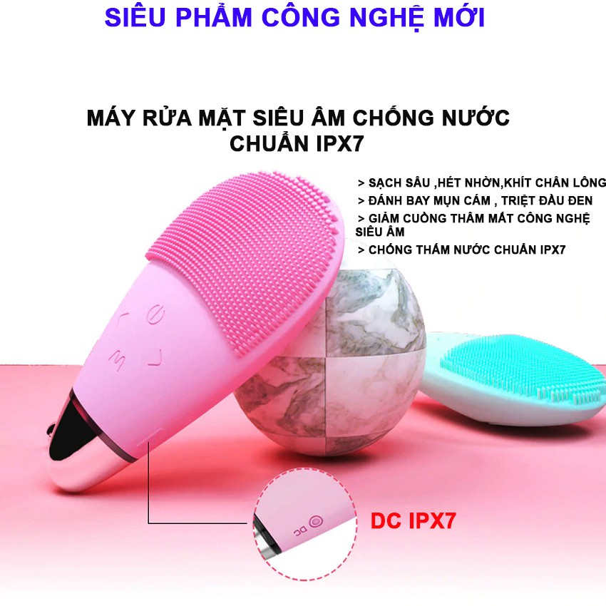 Máy Rửa Mặt KENAIYA Sóng Âm Chống Thấm Nước Chuẩn IPX7 - Đài Loan- 1 đổi 1 trong 3 tháng - SIÊU SẠCH- SIÊU HOT