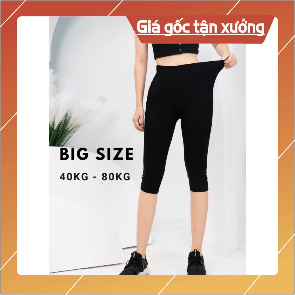 Quần Legging Ngố Lửng Qua Gối Cạp Cao Nữ BigSize 40kg - 80kg