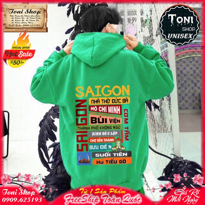 ÁO HOODIE SÀI GÒN ƠI - In Pet Siêu Bền Siêu Đẹp - Full Size Full Màu