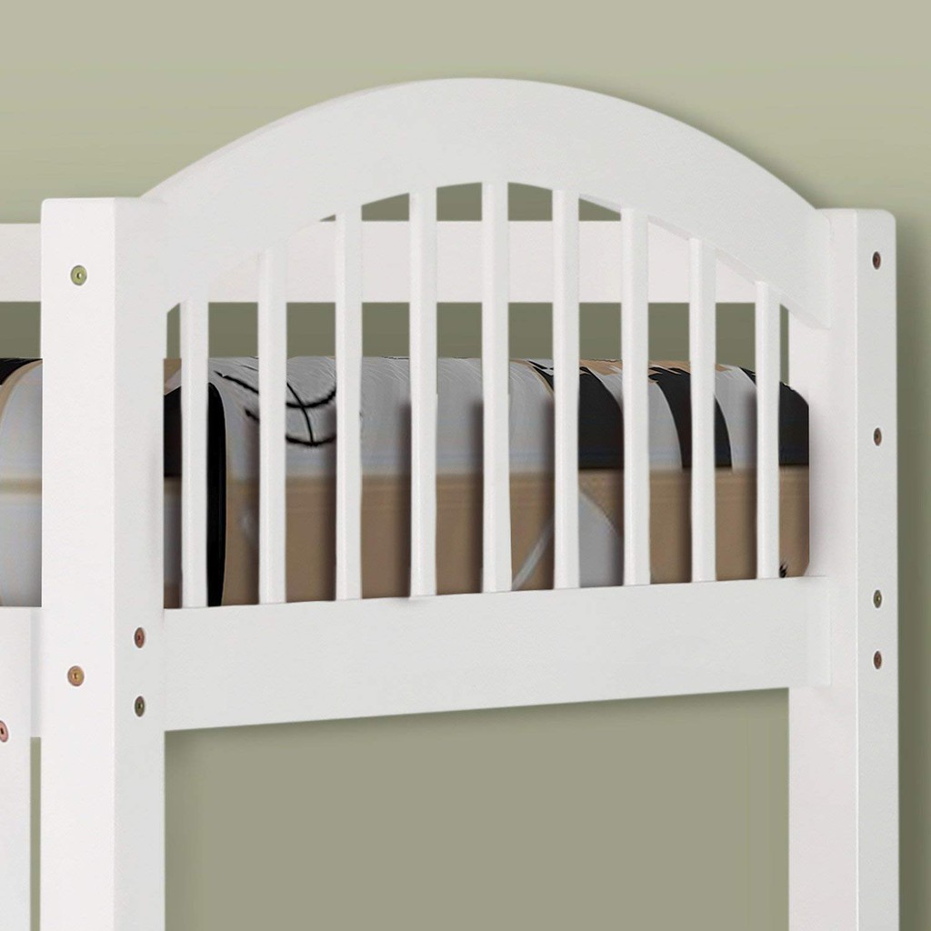 Giường 2 Tầng 1m/1m - Trắng Gỗ Thông Tự Nhiên Có Ngăn Kéo