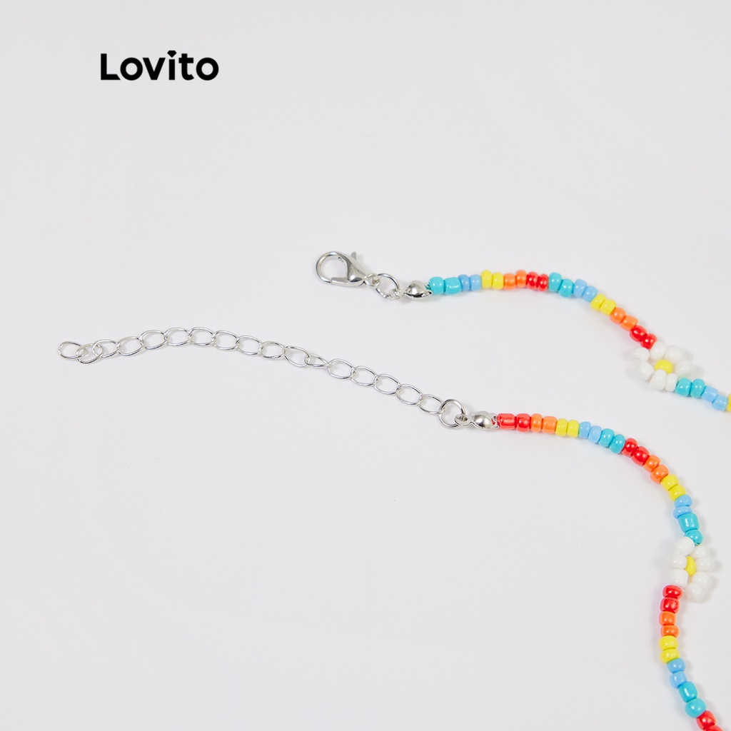 Lovito Dây Chuyền Chuỗi Hạt Nhựa Nhiều Màu Sắc L233L229 (Nhiều Màu Sắc / Vàng)