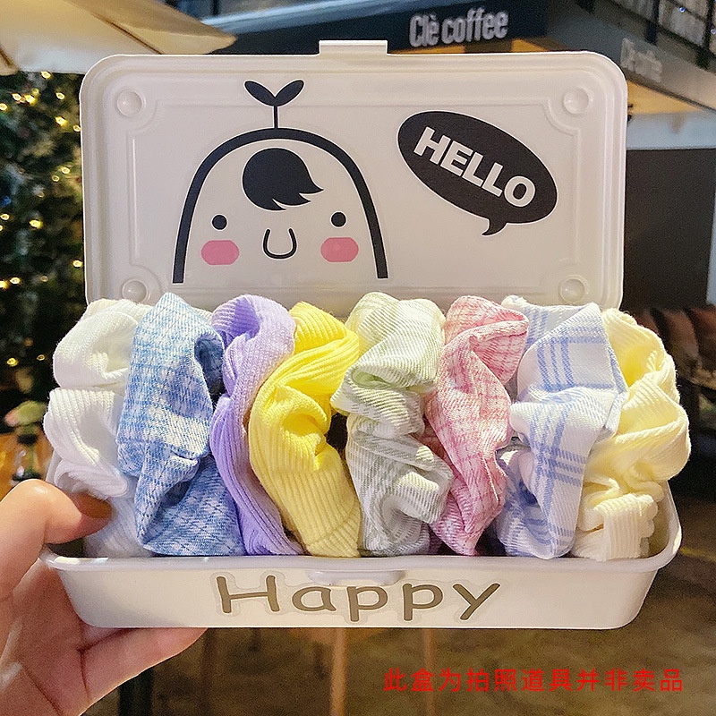 Dây Buộc Tóc Kẻ Sọc Caro Cỡ Lớn Phong Cách Hàn Quốc Dễ Thương Cho Nữ