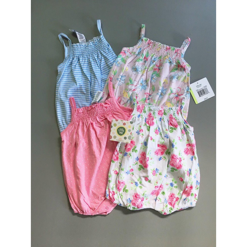 Jumpsuit/Romper/ Body đùi 2 dây cho bé gái, hàng xuất khẩu, cotton mềm mịn, hãng Little Me