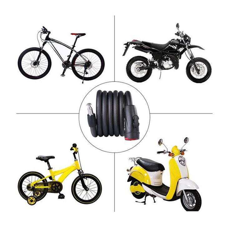 Khoá dây xe đạp xe máy an toàn với 2 chìa khoá tiện dụng