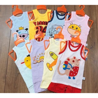 Combo 05 bộ cotton giấy ba lỗ cho bé