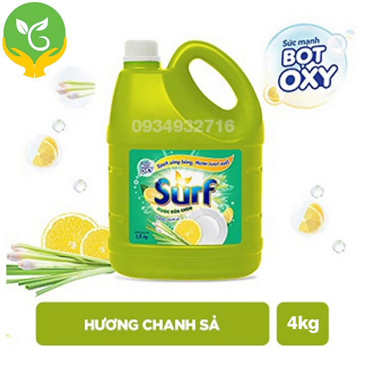 Nước Rửa Chén Surf Hương Chanh Sả Can 3,8kg