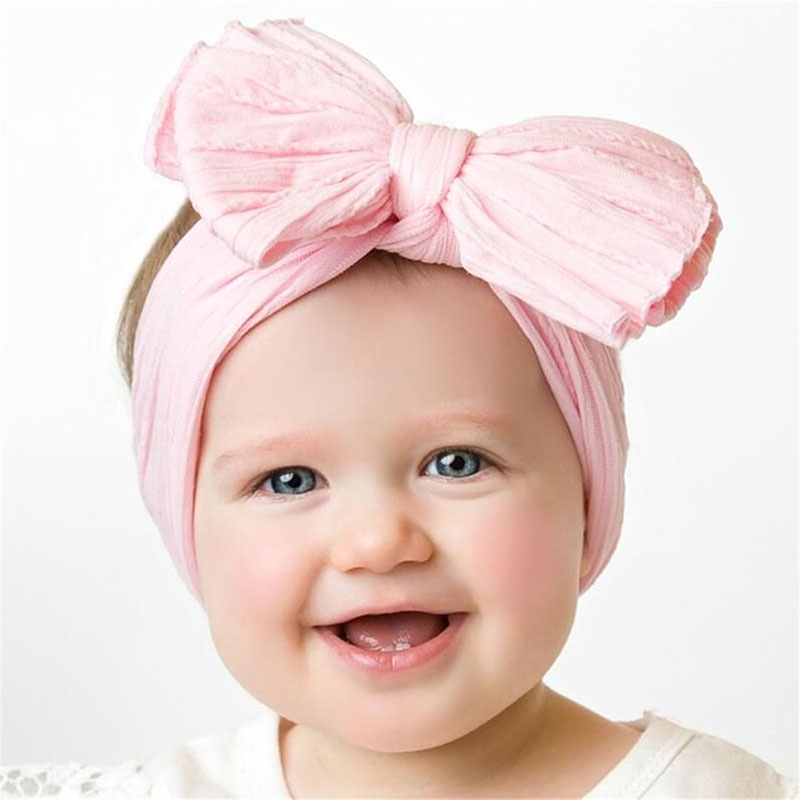 3Pcs/Set Cute Big Bowsknot Baby Headband  Elastic Newborn Girl Hair Band Soft Turban Hair Accessories