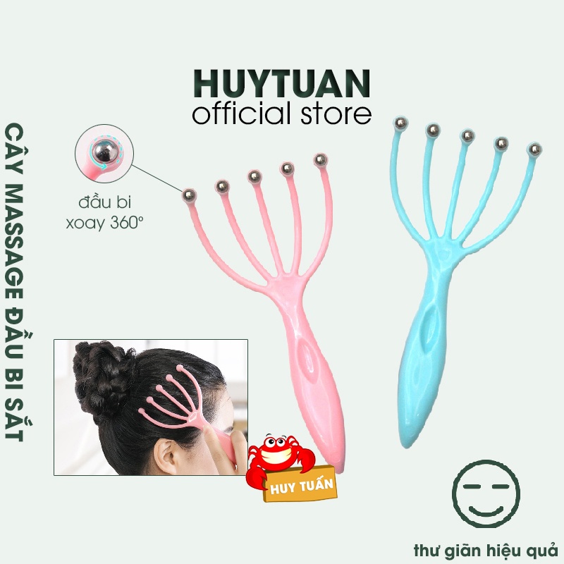 Massage đầu Dụng cụ mát xa đầu 5 nhánh gắn bi sắt  bibi90
