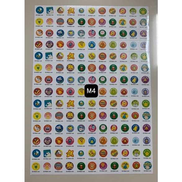 Sticker tiếng Việt khen thưởng 154 hình dán ngộ nghĩnh dùng thi đua đổi quà